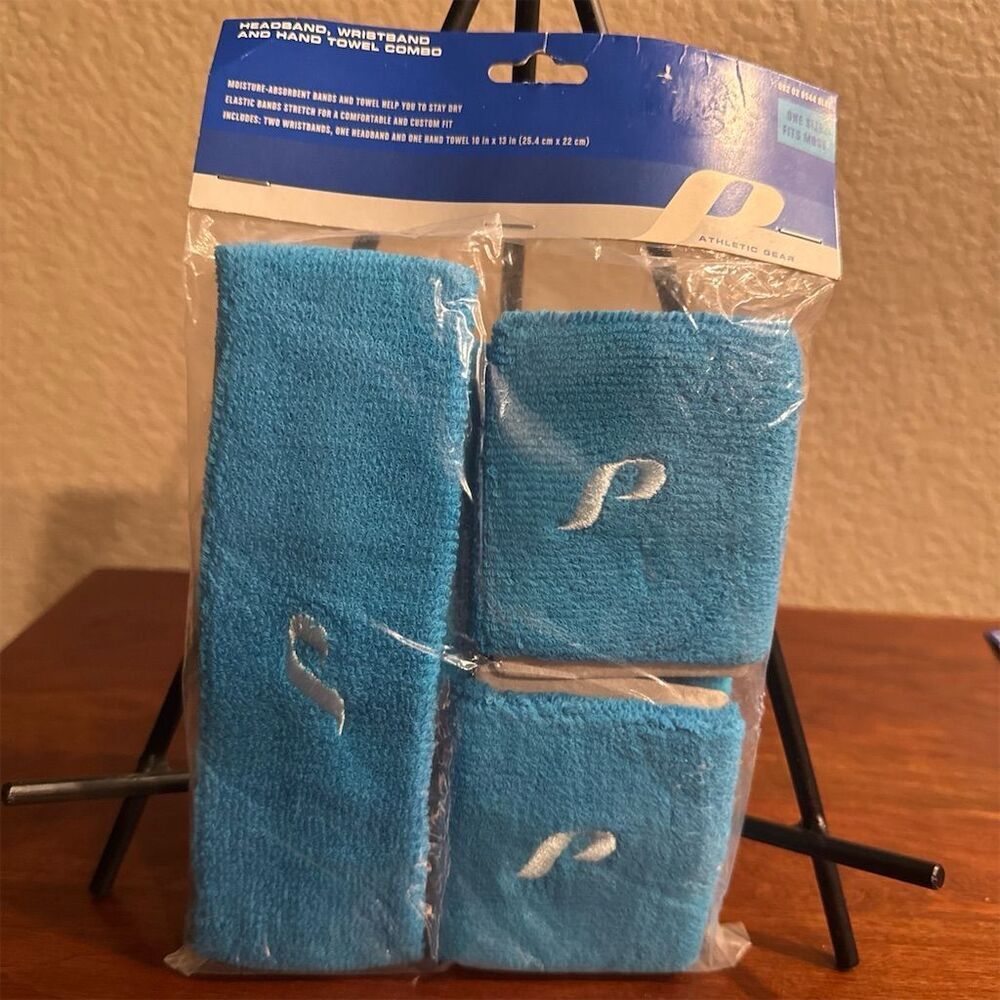 Blue Headband and Wristband Set